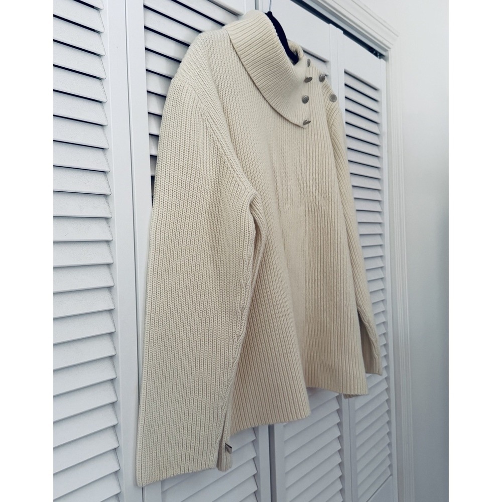 LAUREN RALPH LAUREN Cream Ivory Ribbed Turtleneck Sweater Womens Size XL - Picture 3 of 10